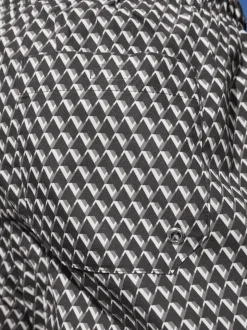 Black Geometric Printed Swim Shorts
