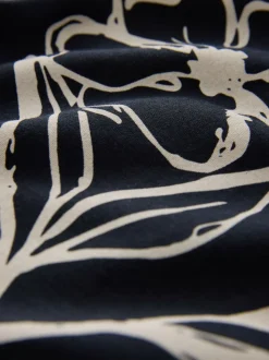 Black Gold Floral Short Sleeve Print Polo Shirt