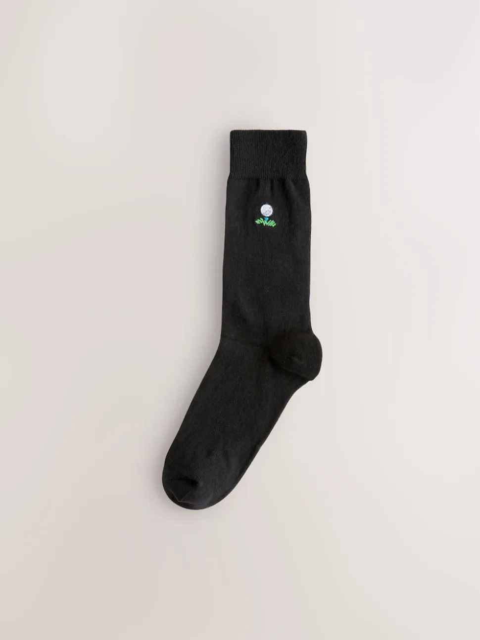 Black Golfing Fun Embroidered Socks 5 Pack