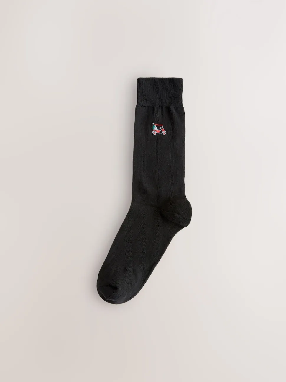 Black Golfing Fun Embroidered Socks 5 Pack