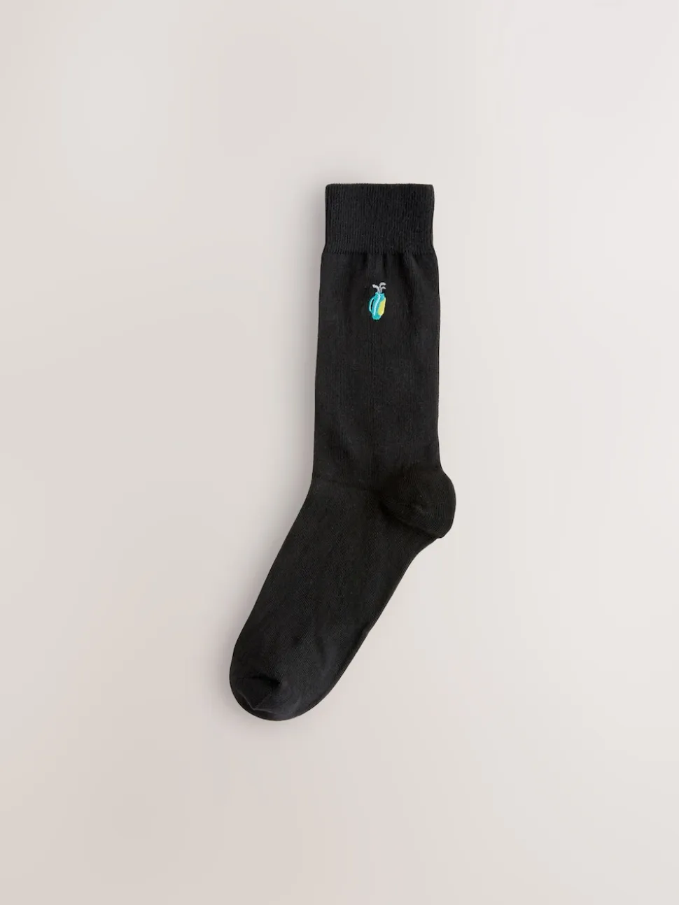 Black Golfing Fun Embroidered Socks 5 Pack