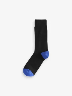 Black Heel Toe 7 Pack Cotton Rich Socks