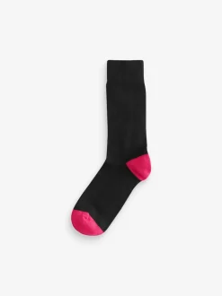 Black Heel Toe 7 Pack Cotton Rich Socks