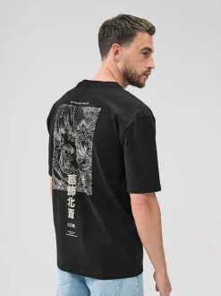 Black Hokusai Relaxed Fit Artist License T-Shirt