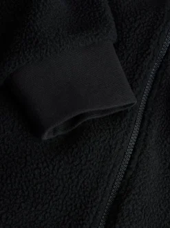 Black Hooded Borg Fleece