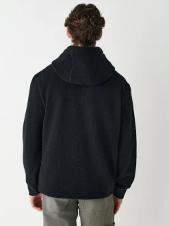 Black Hooded Borg Fleece