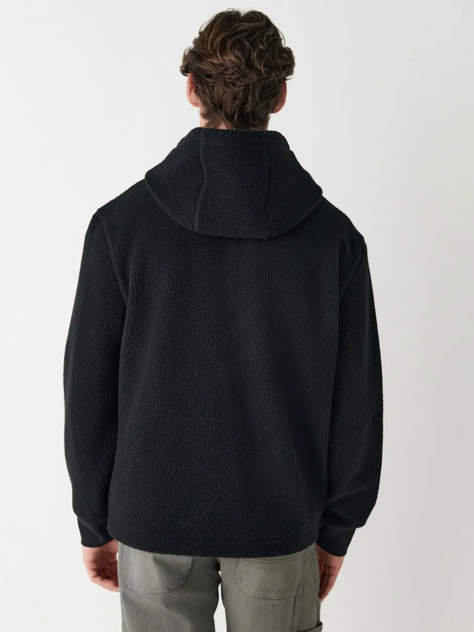 Black Hooded Borg Fleece