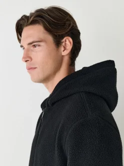 Black Hooded Borg Fleece