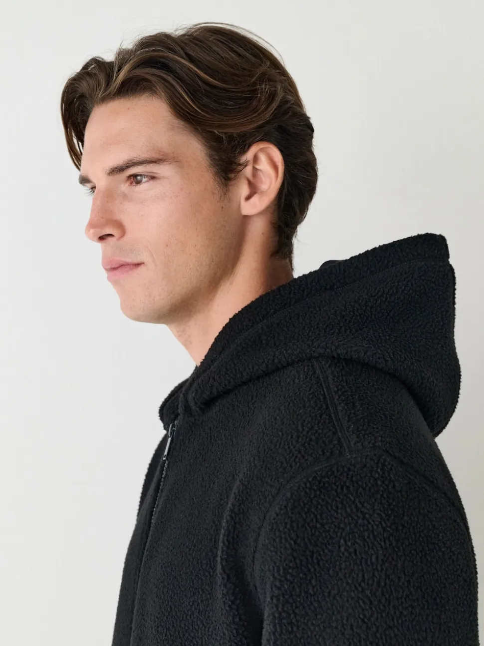 Black Hooded Borg Fleece