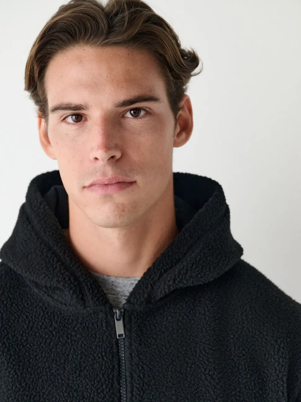 Black Hooded Borg Fleece
