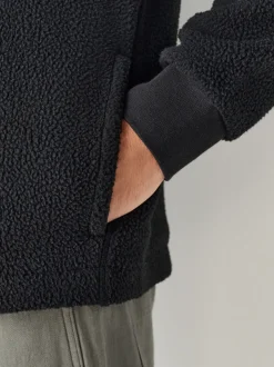 Black Hooded Borg Fleece