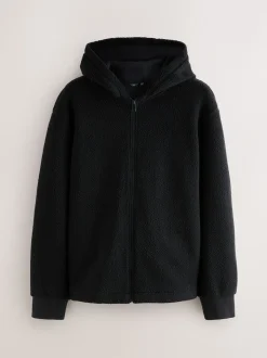 Black Hooded Borg Fleece