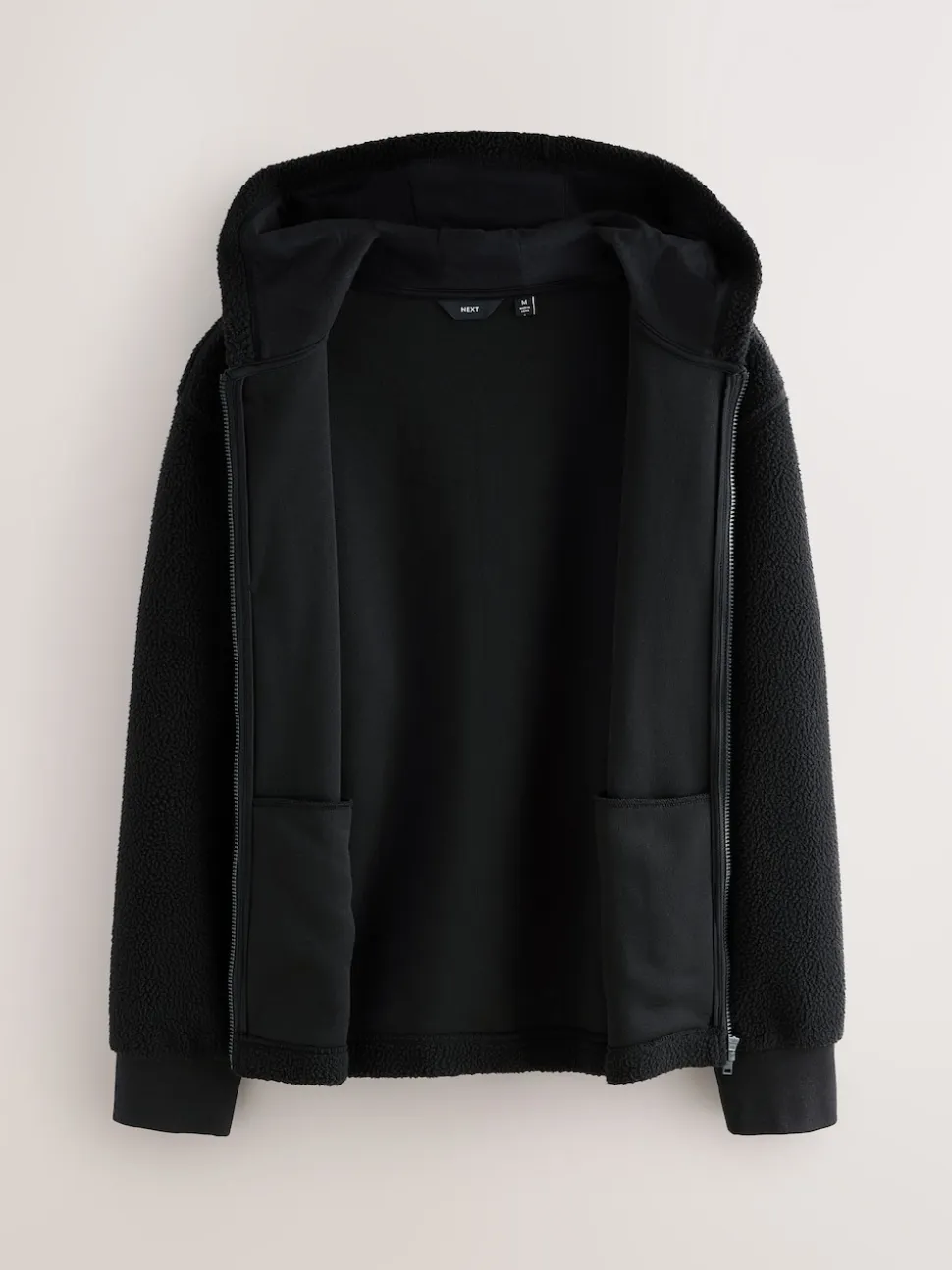 Black Hooded Borg Fleece