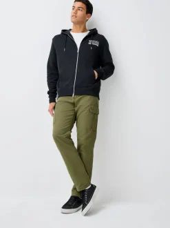Black Hooded Nirvana Licence Graphic Print Zip Through Hoodie