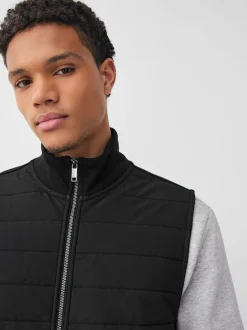 Black Hybrid Full Zip Gilet