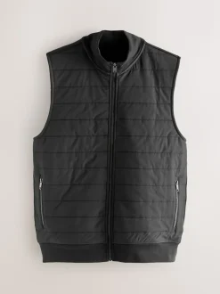 Black Hybrid Full Zip Gilet