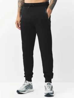 Black Interlock Soft Touch Cuffed Joggers
