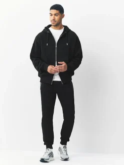 Black Interlock Soft Touch Cuffed Joggers