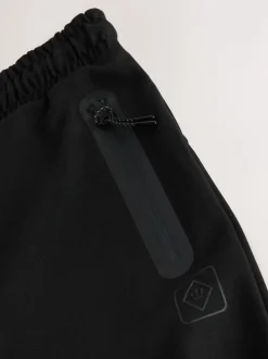 Black Interlock Soft Touch Cuffed Joggers