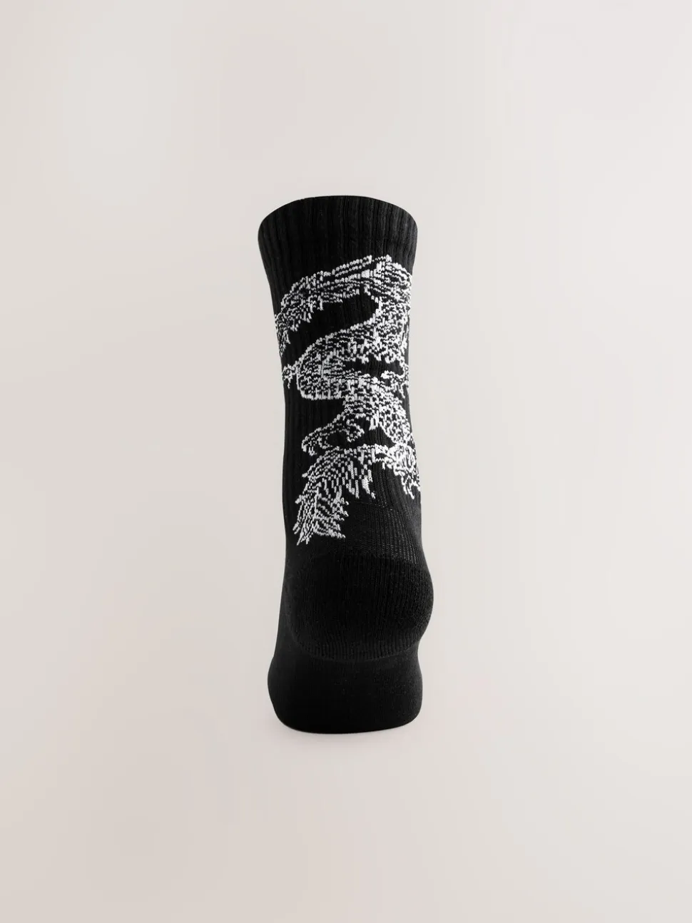 Black Japanese Animal Pattern Sports Socks 4 Pack