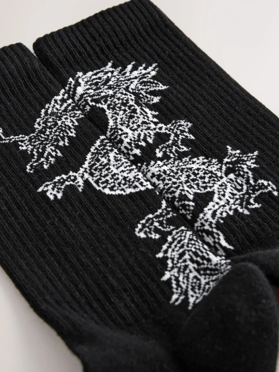 Black Japanese Animal Pattern Sports Socks 4 Pack