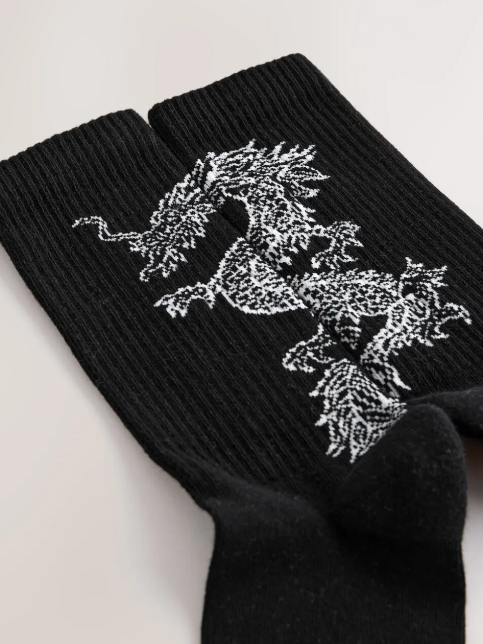 Black Japanese Animal Pattern Sports Socks 4 Pack