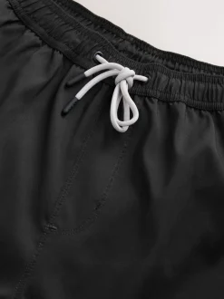 Black Jaws License Printed Swim Shorts