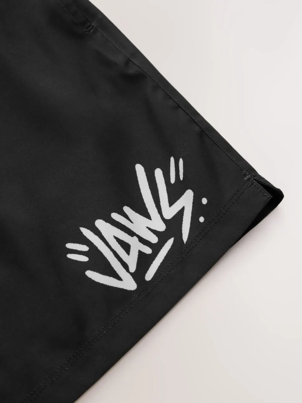 Black Jaws License Printed Swim Shorts