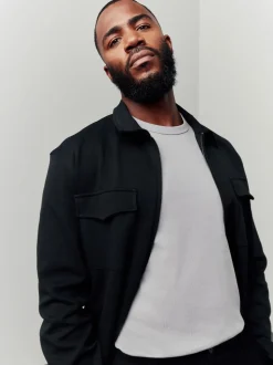 Black Jersey Jacket