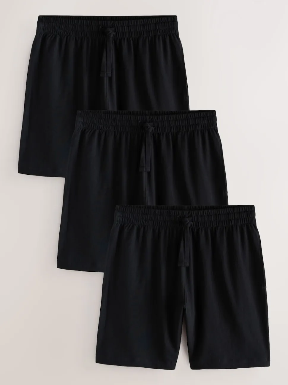 Black Jersey Pyjamas Shorts 3 Pack