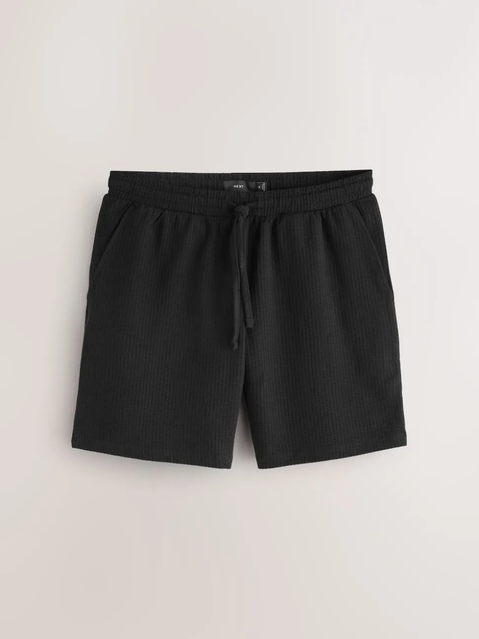 Black Jersey Textured Co-ord Shorts Set