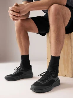Black Knitted Trainers