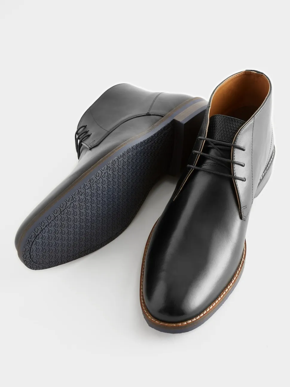 Black Leather Chukka Boots