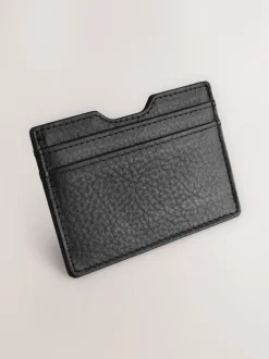 Black Leather Grainy Card Holder