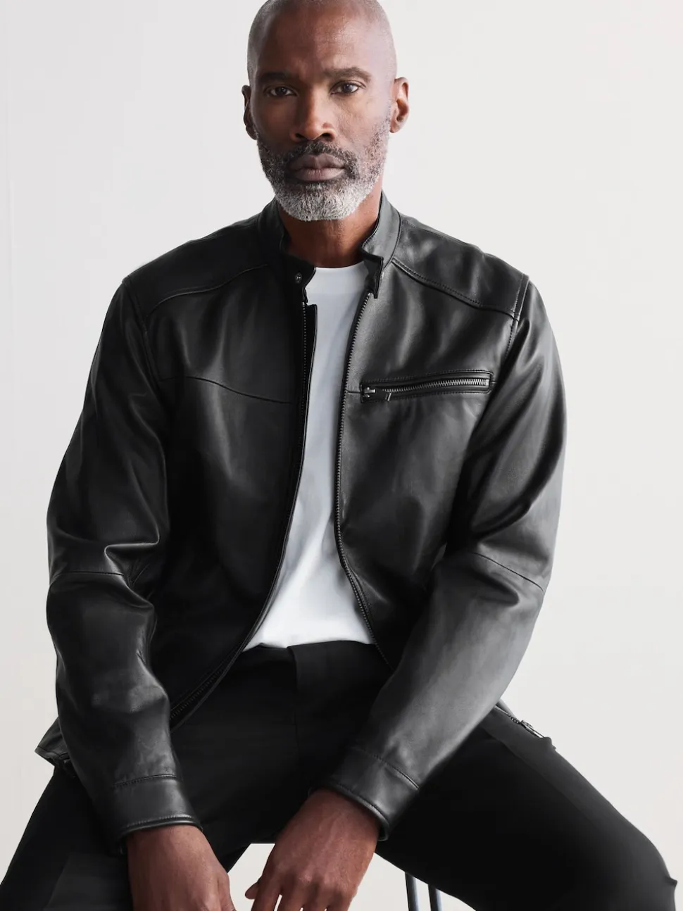 Black Leather Signature Racer Jacket