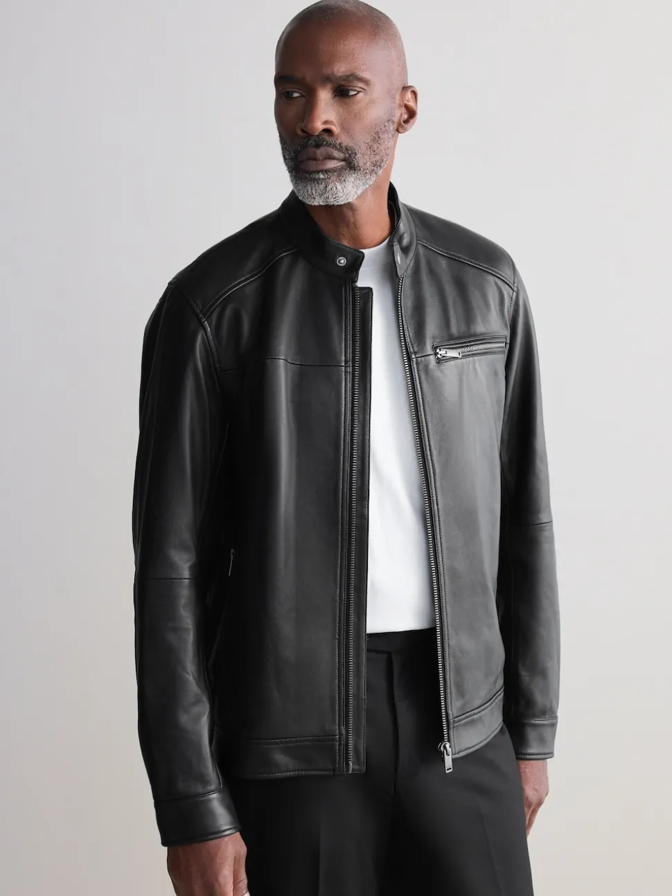 Black Leather Signature Racer Jacket