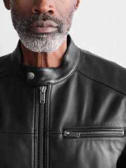 Black Leather Signature Racer Jacket