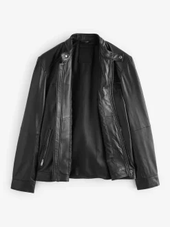 Black Leather Signature Racer Jacket