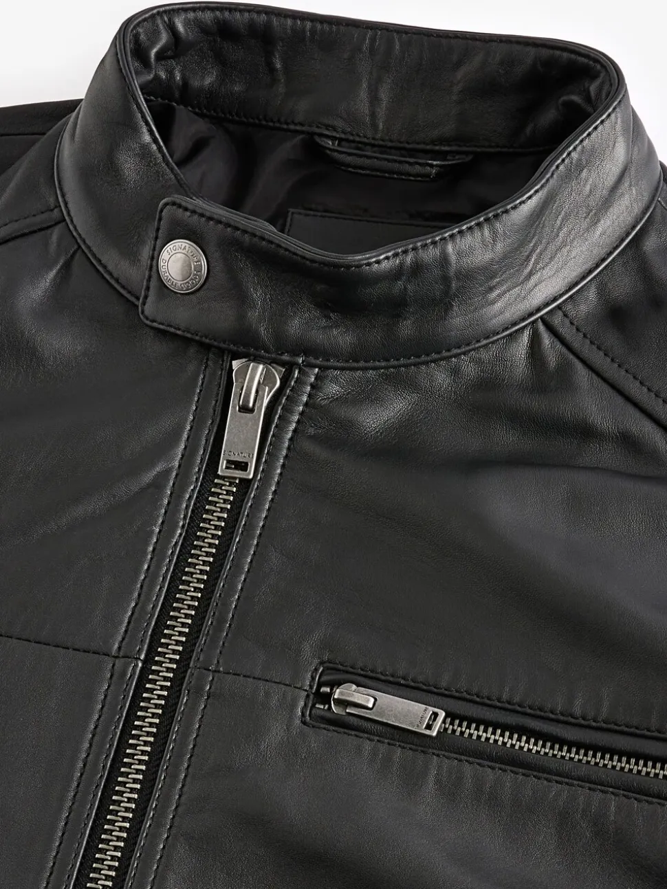 Black Leather Signature Racer Jacket