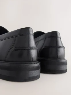 Black Leather Tassel Loafers