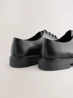Black Leather Toe Cap Shoes