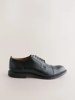Black Leather Toecap Shoes