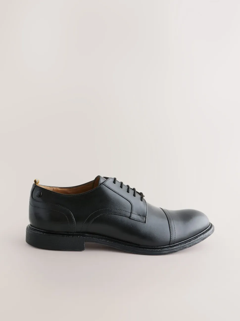 Black Leather Toecap Shoes