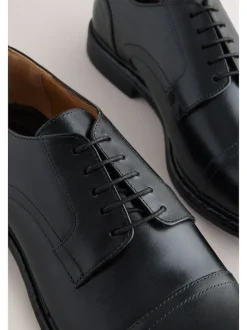 Black Leather Toecap Shoes