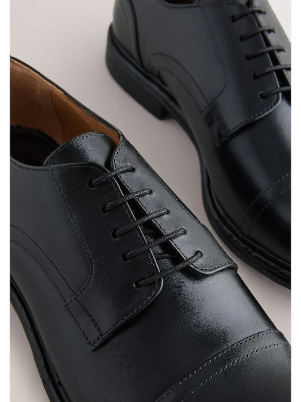 Black Leather Toecap Shoes