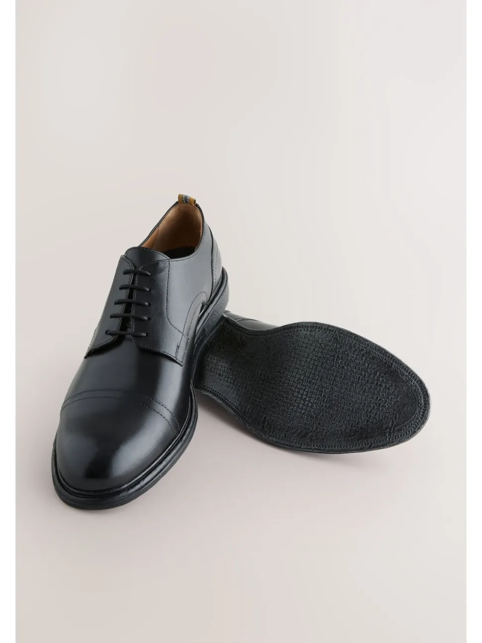 Black Leather Toecap Shoes