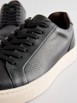 Black Leather Trainers