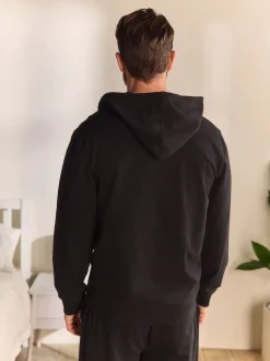Black Lightweight Zip Up Hoodie