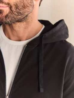 Black Lightweight Zip Up Hoodie