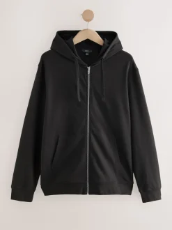 Black Lightweight Zip Up Hoodie